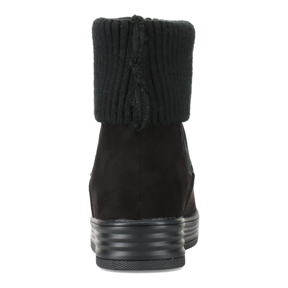 MUUM ムーム 2WAYインヒールニットブーツ ブラック×スエード