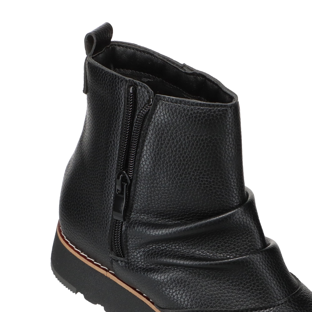 Shutte シュッテ サイドジップショートブーツ ブラック レディース