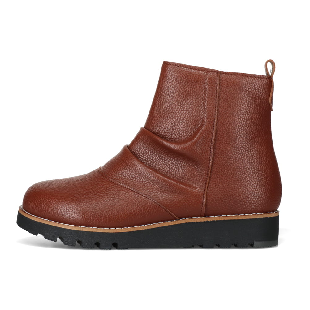 Shutte シュッテ サイドジップショートブーツ ブラウン レディース 
