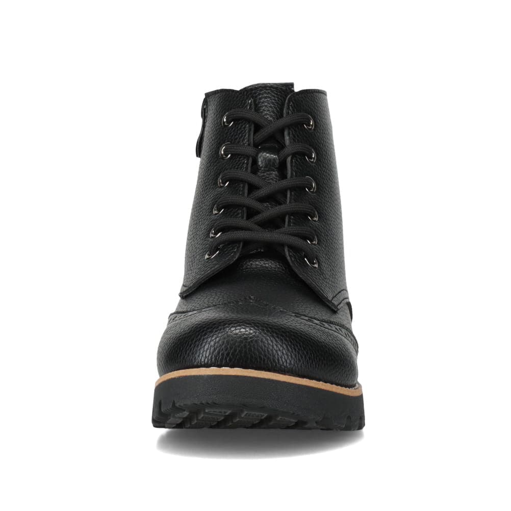 Shutte シュッテ サイドジップレースアップショートブーツ ブラック