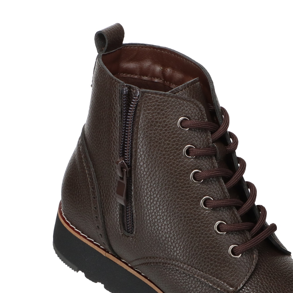 Shutte シュッテ サイドジップレースアップショートブーツ ダーク