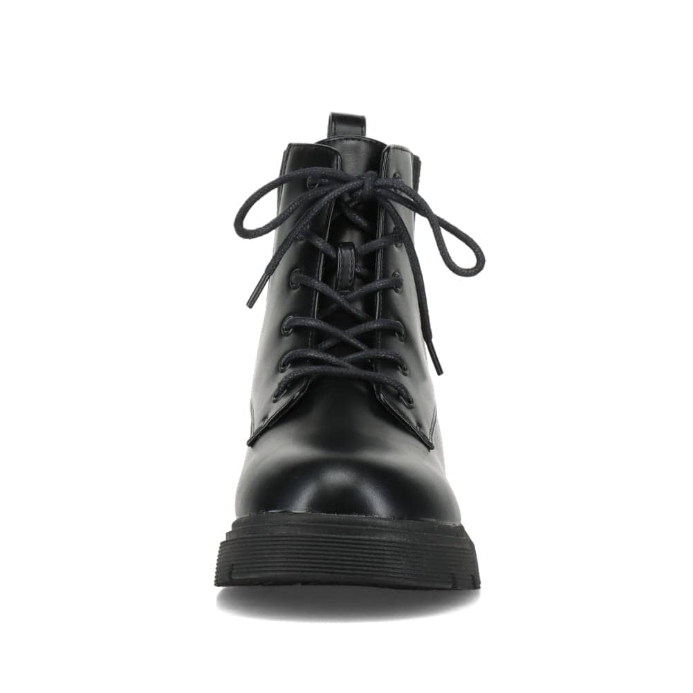 WILL BE ウィルビー 厚底レースアップブーツ ブラック レディース | 靴