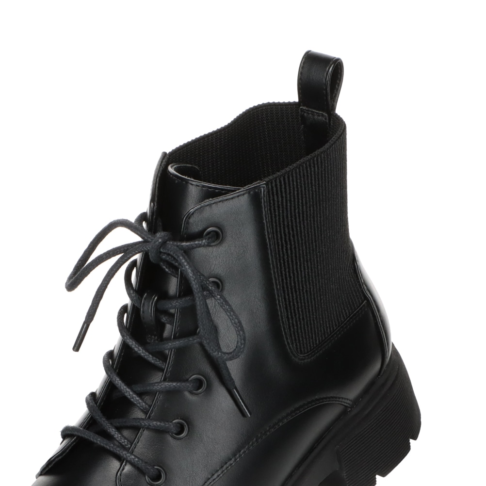WILL BE ウィルビー 厚底レースアップブーツ ブラック レディース | 靴（シューズ）・スニーカーの通販  kutsu.com│チヨダ公式オンラインショップ 【美品】Marsèll バックジップ レースアップブーツ 厚底 39（26㎝）黒