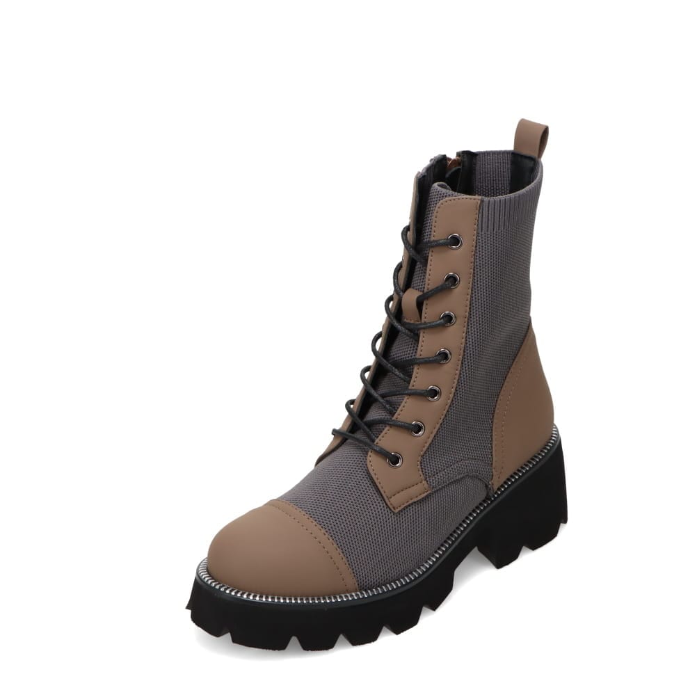 厚底ニットブーツ