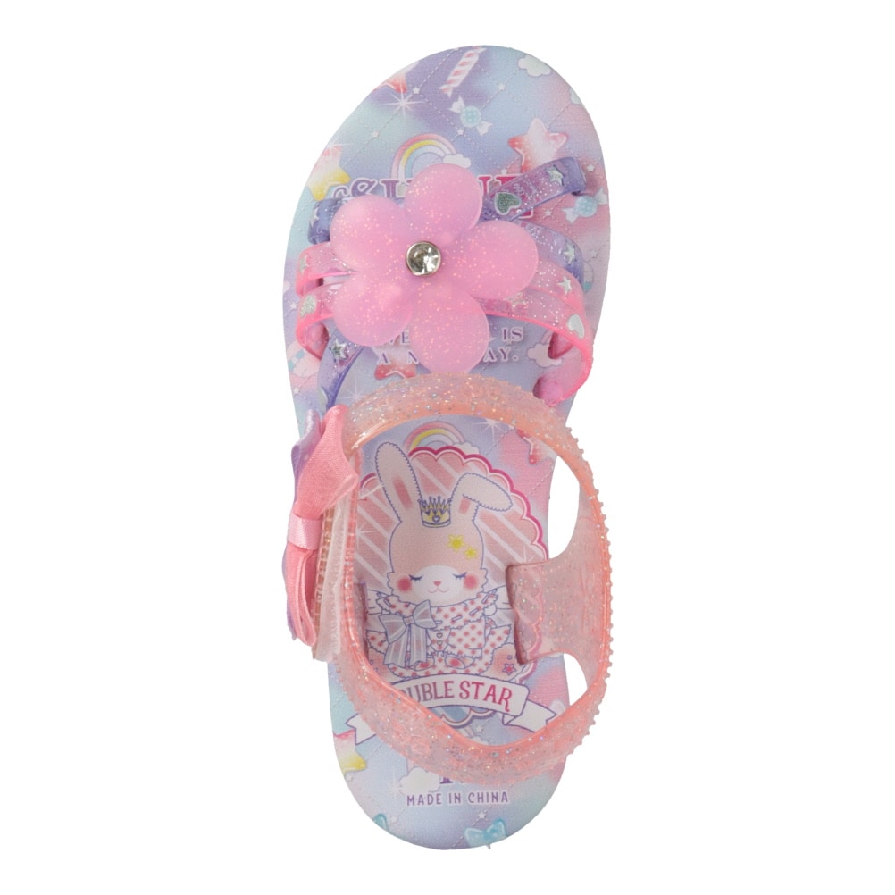 光るキッズフラワーサンダル