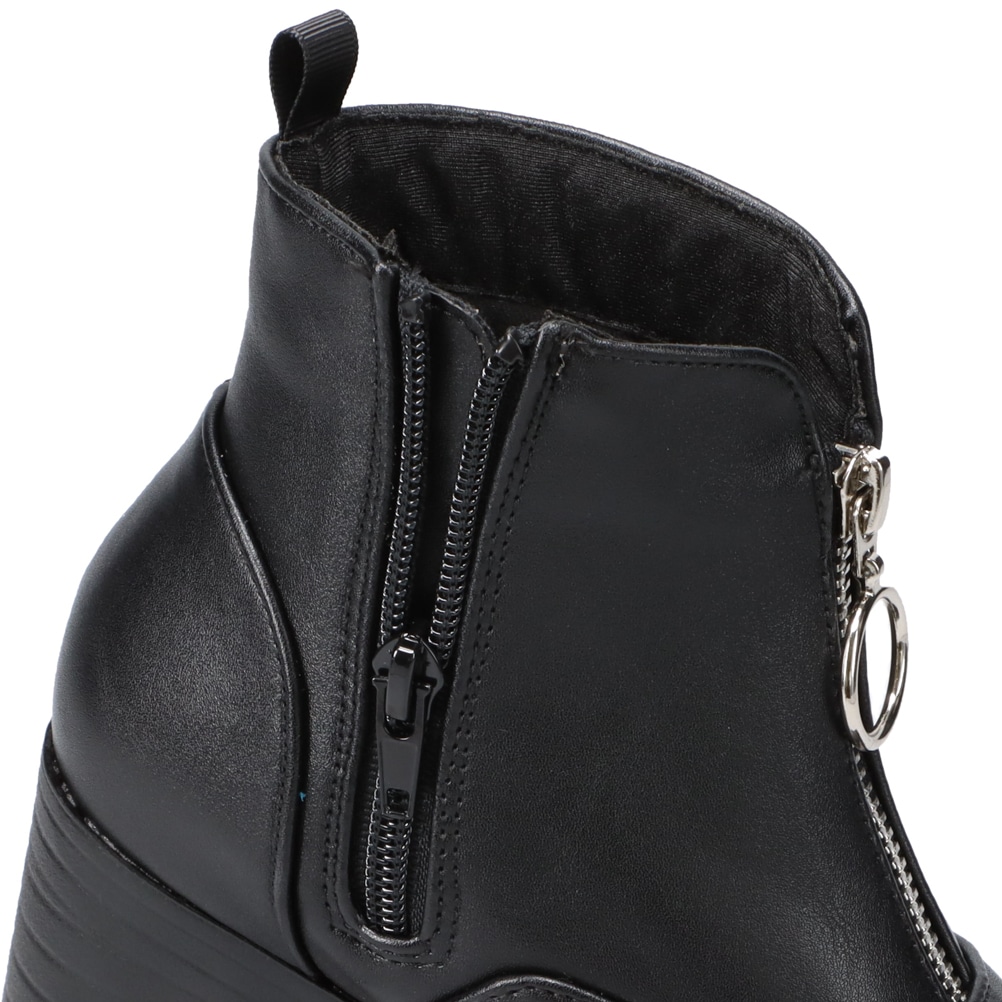 cocoa ココア フロントジップショートブーツ キッズ ブラック | 靴