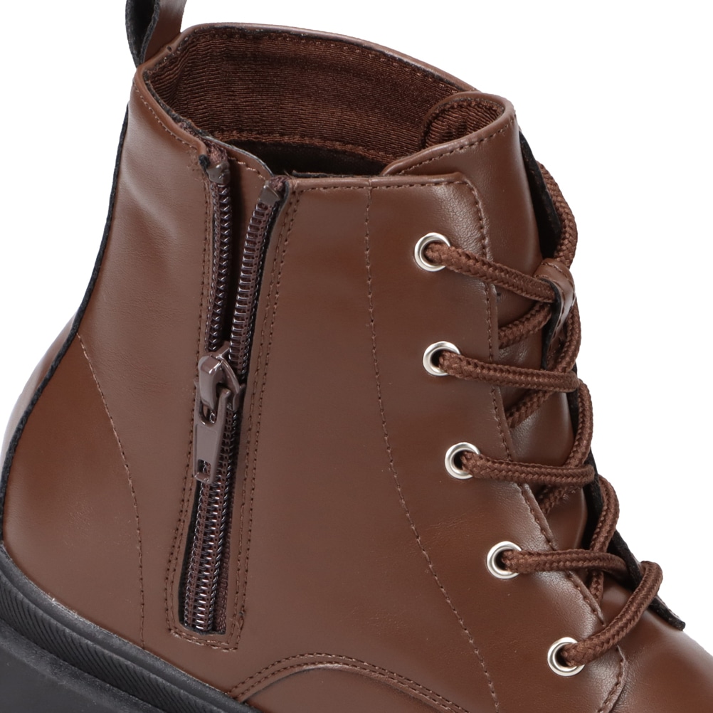 cocoa ココア レースアップブーツ キッズ ダークブラウン | 靴