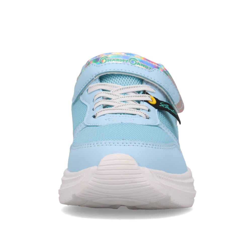 ランニングシューズ（ゴム紐＋ベルト）軽量 白底【16.0cm～18.0cm】