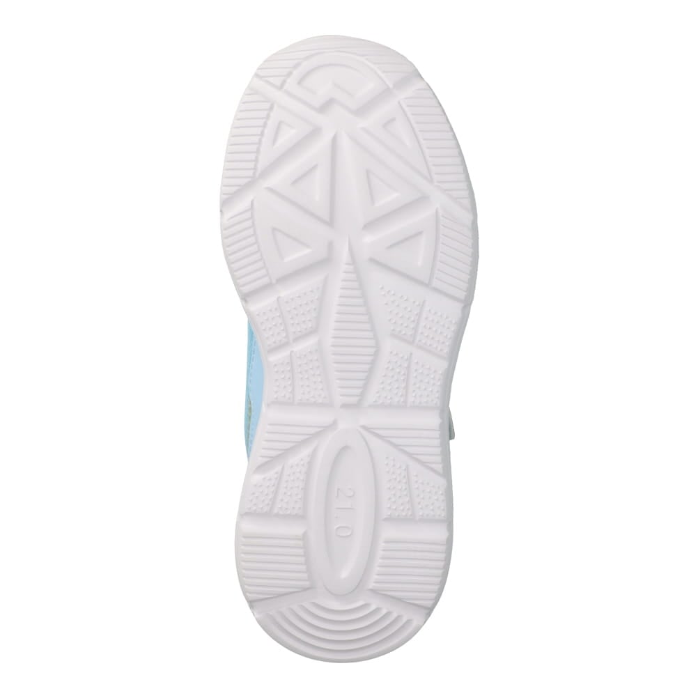 ランニングシューズ（ゴム紐＋ベルト）軽量 白底【16.0cm～18.0cm】