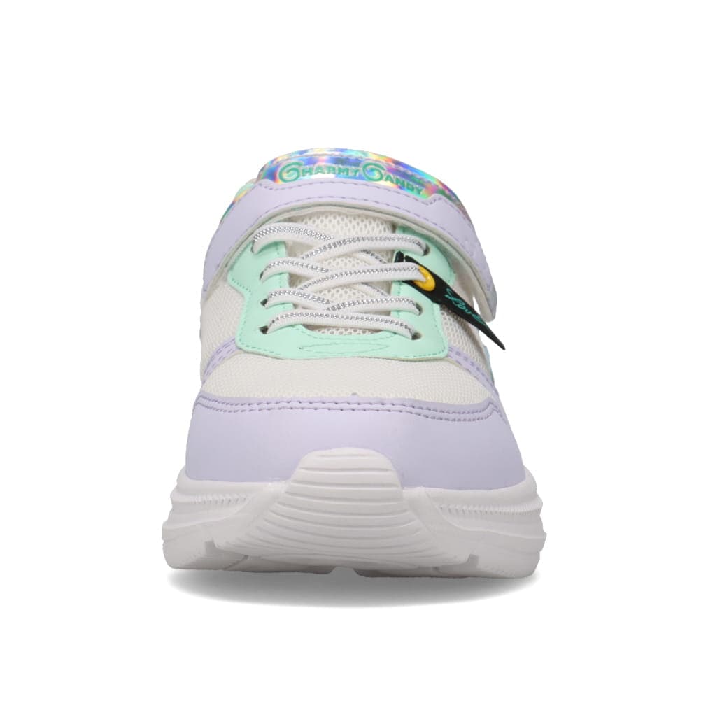 ランニングシューズ（ゴム紐＋ベルト）軽量 白底【16.0cm～18.0cm】