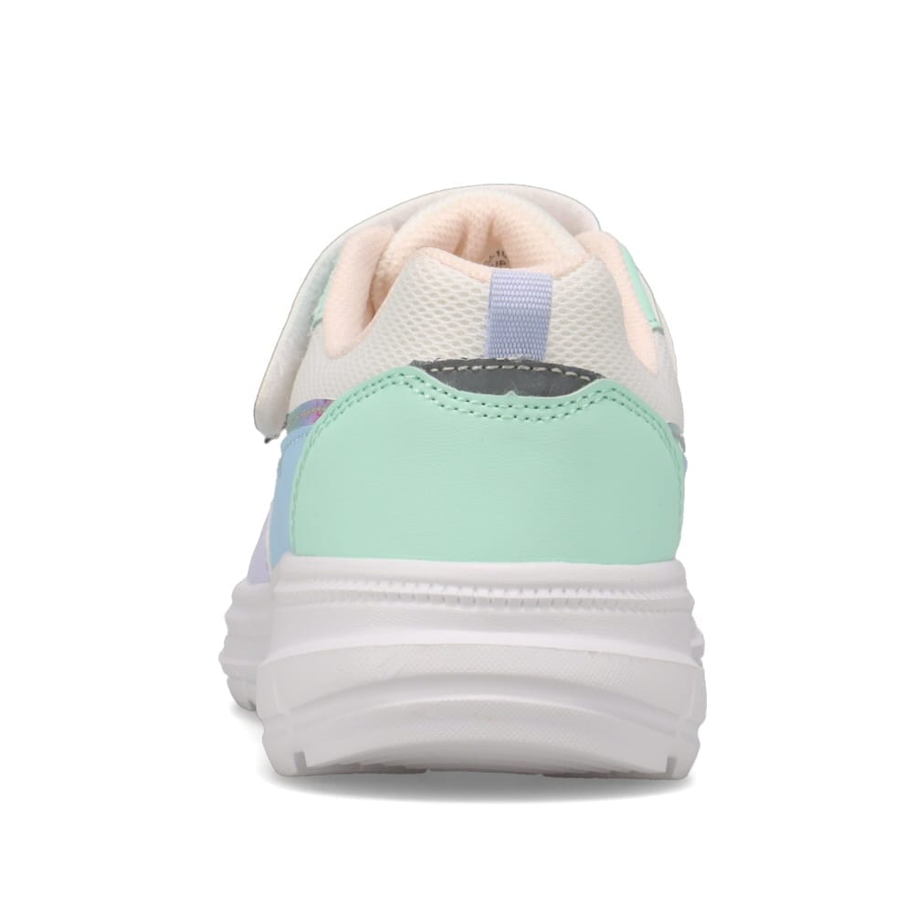 ランニングシューズ（ゴム紐＋ベルト）軽量 白底【16.0cm～18.0cm】