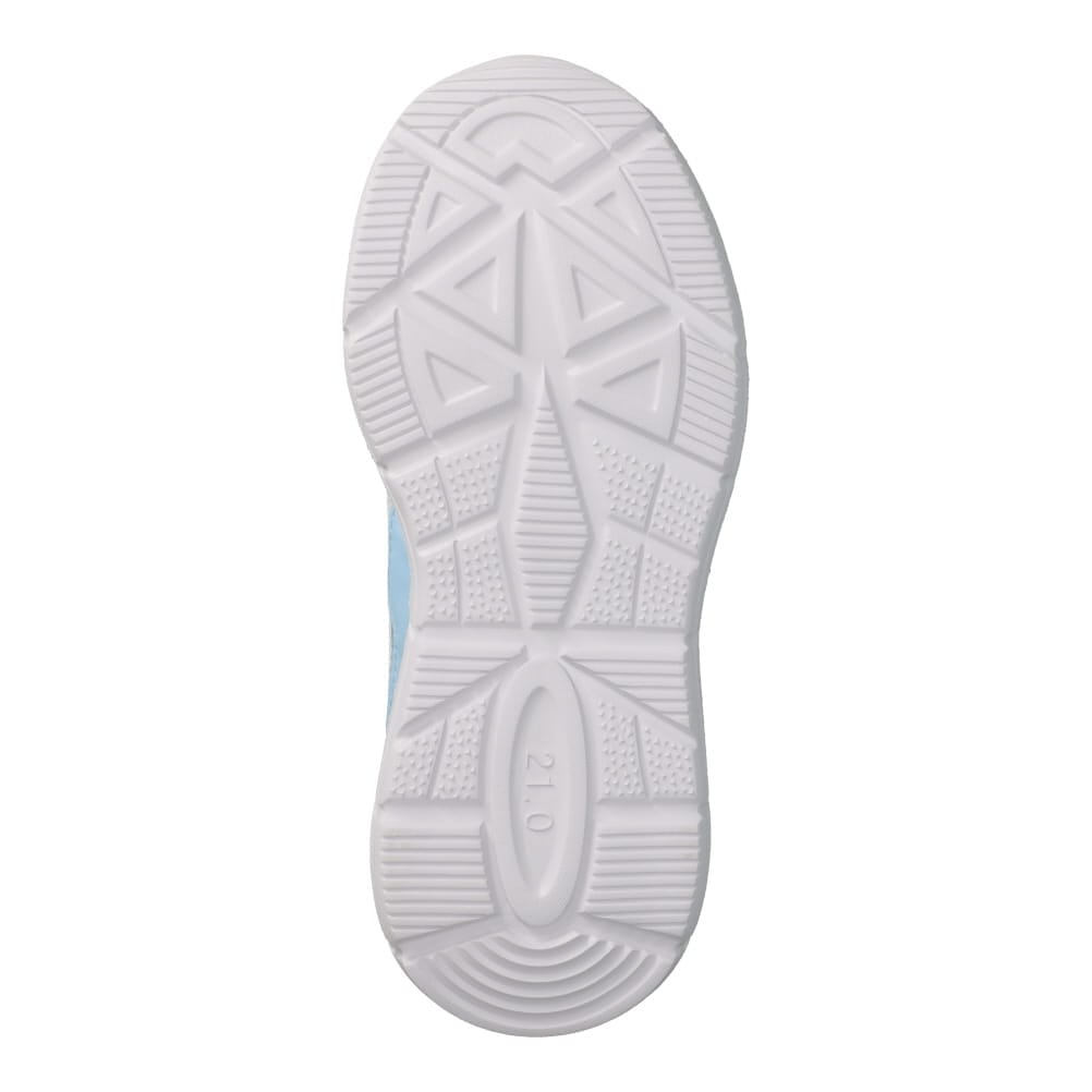 ランニングシューズ（ゴム紐＋ベルト）軽量 白底【16.0cm～18.0cm】