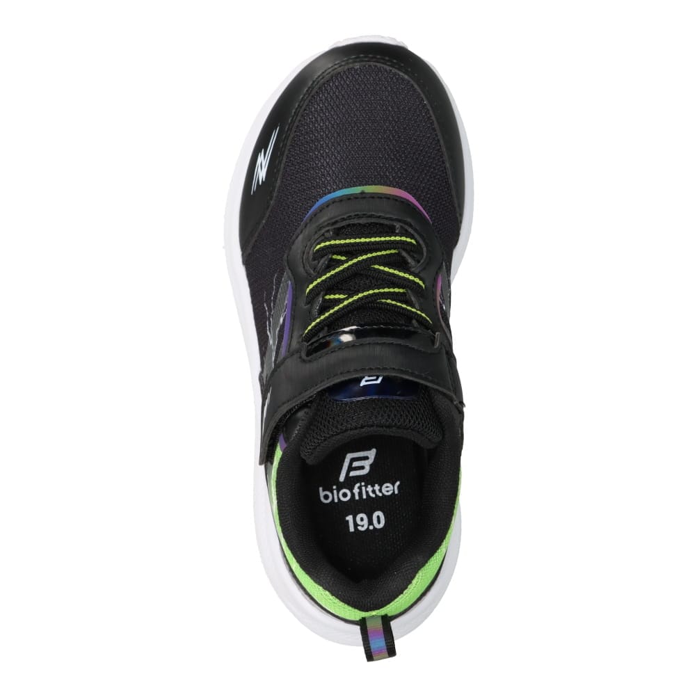 ランニングシューズ（ゴム紐＋ベルト）軽量 白底【19.0cm～24.5cm】