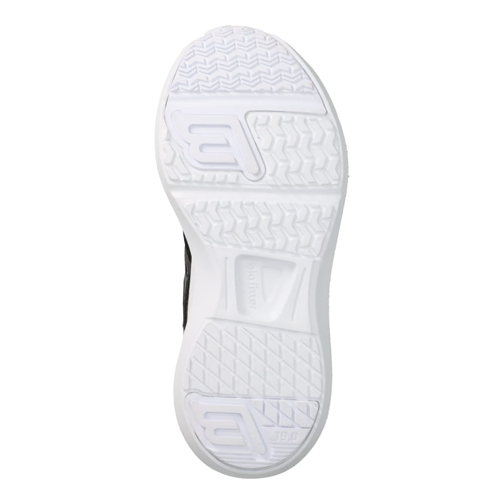 ランニングシューズ（ゴム紐＋ベルト）軽量 白底【19.0cm～24.5cm】