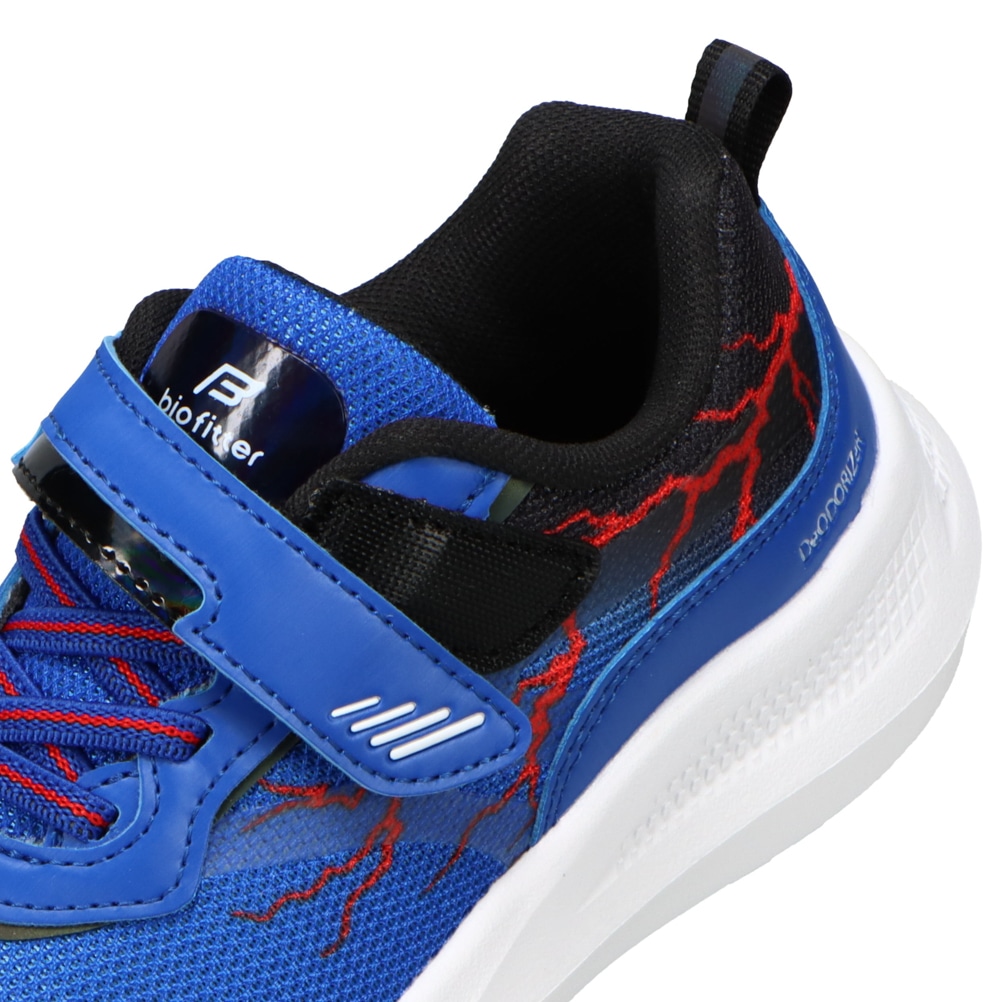 ランニングシューズ（ゴム紐＋ベルト）軽量 白底【19.0cm～24.5cm】