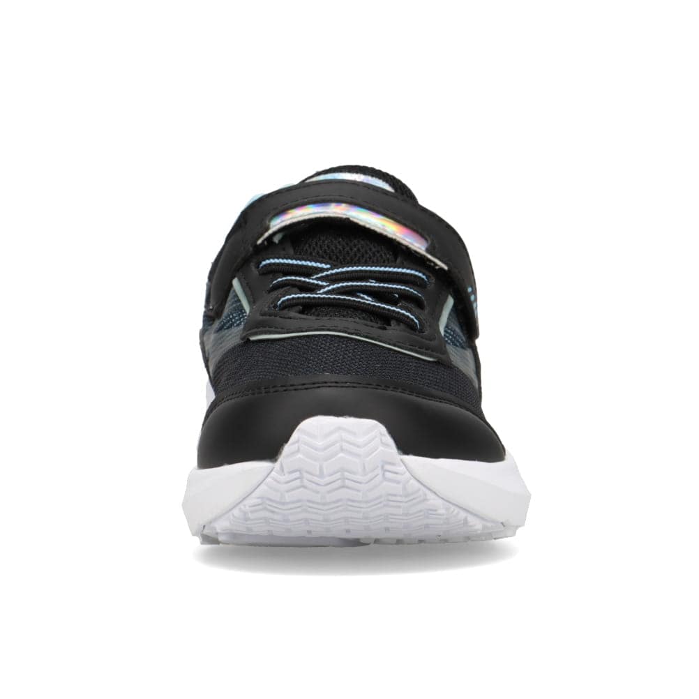 ランニングシューズ（ゴム紐＋ベルト）軽量 白底【19.0cm～23.5cm】