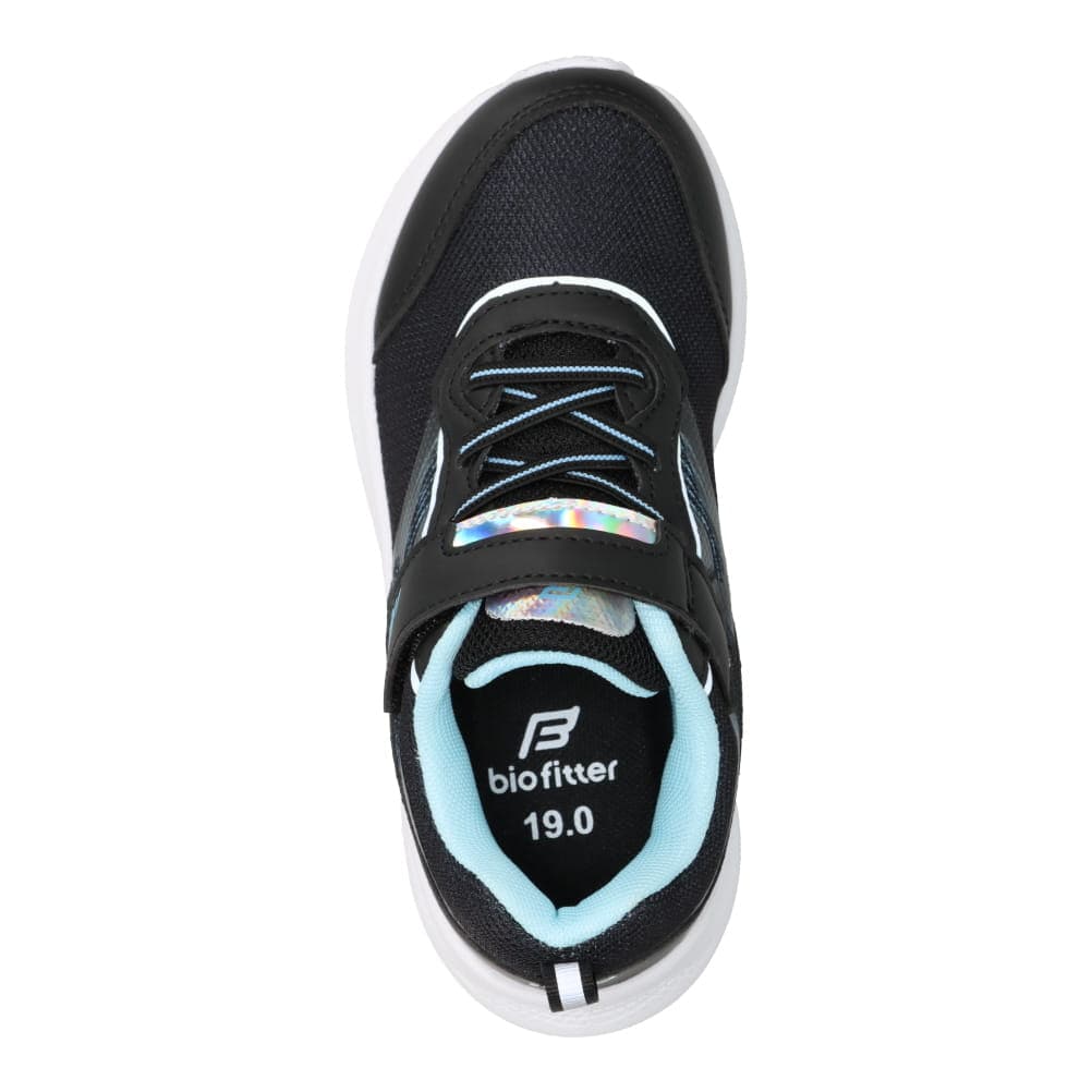 ランニングシューズ（ゴム紐＋ベルト）軽量 白底【19.0cm～23.5cm】