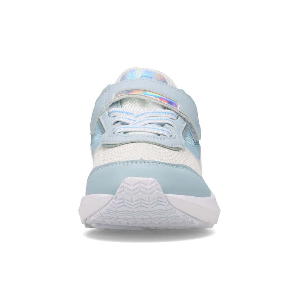 ランニングシューズ（ゴム紐＋ベルト）軽量 白底【19.0cm～23.5cm】