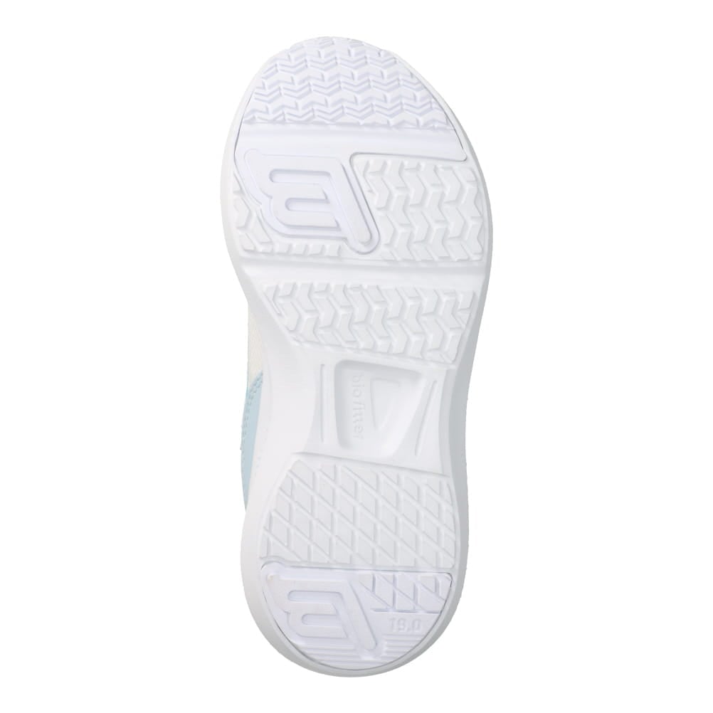 ランニングシューズ（ゴム紐＋ベルト）軽量 白底【19.0cm～23.5cm】