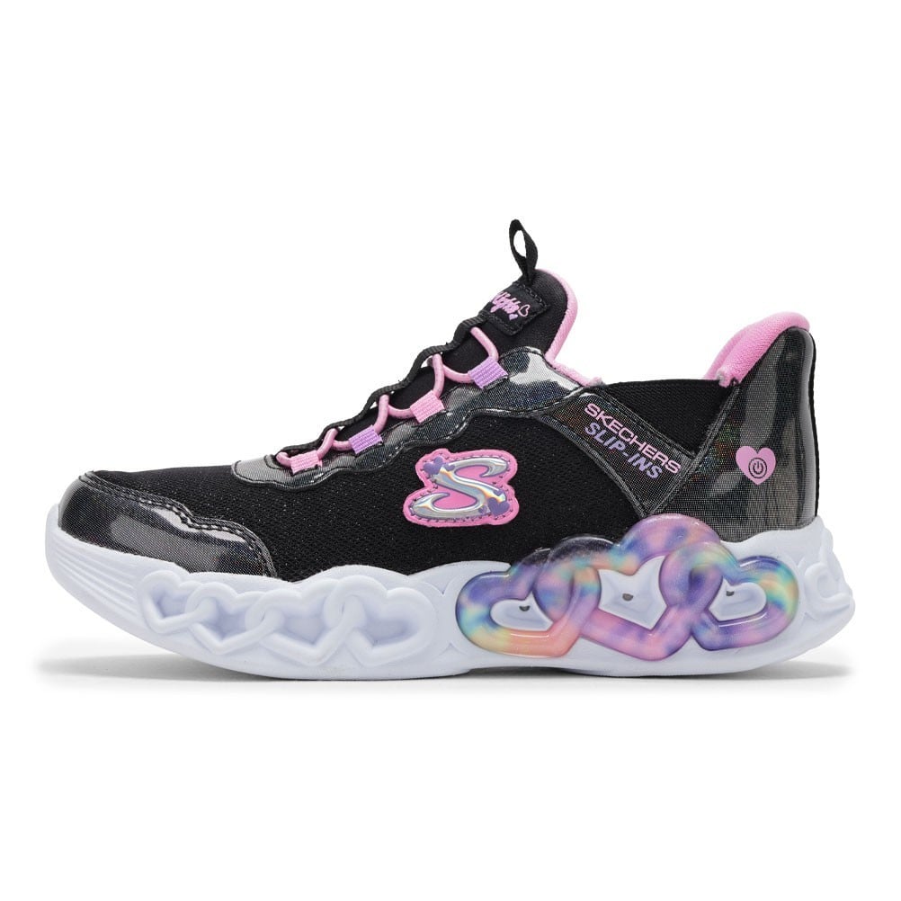 SKECHERS スケッチャーズ INFINITE HEART ブラック キッズ | 靴