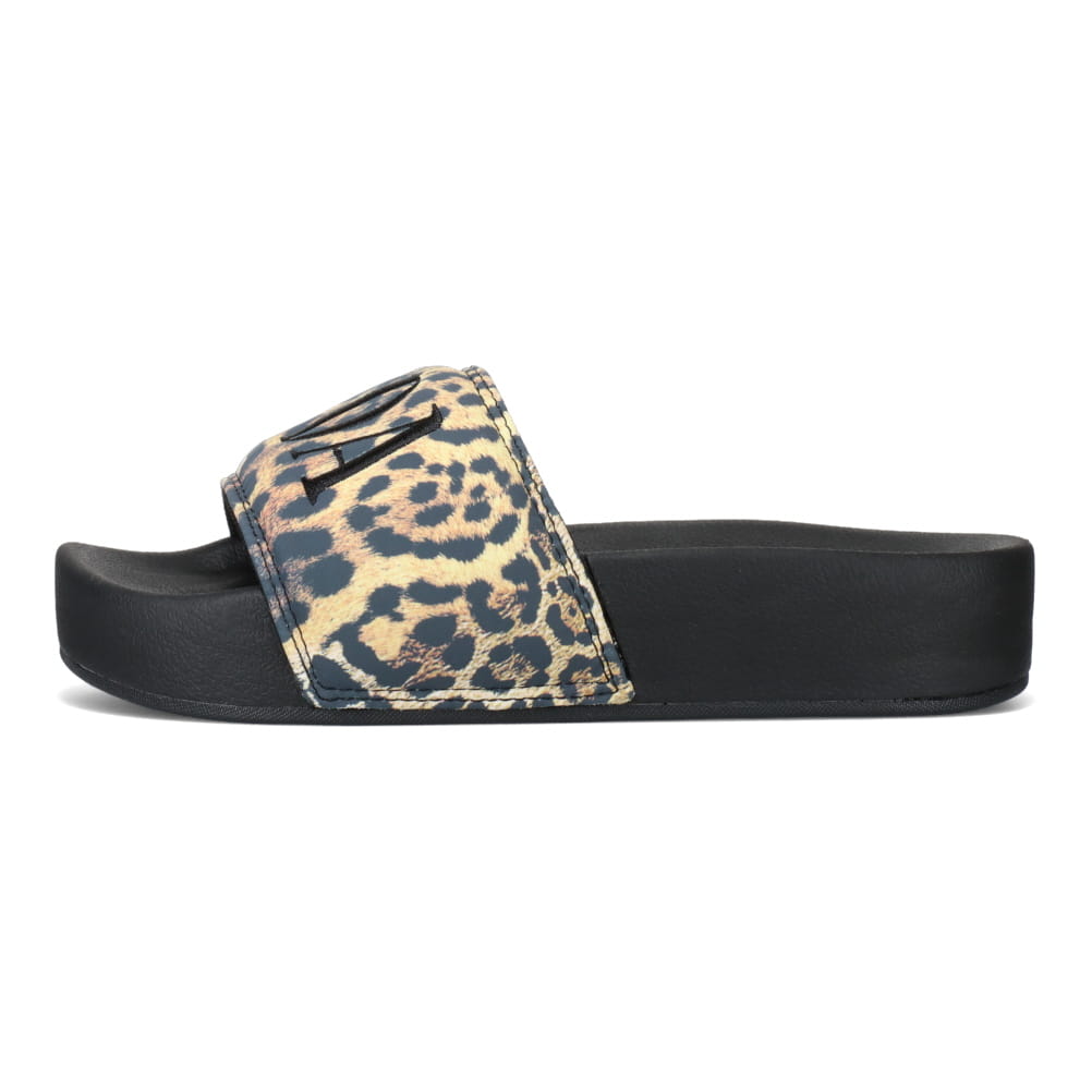 DC ディーシー DCSLIDEPLATFORM レディース ブラック×レオパード柄