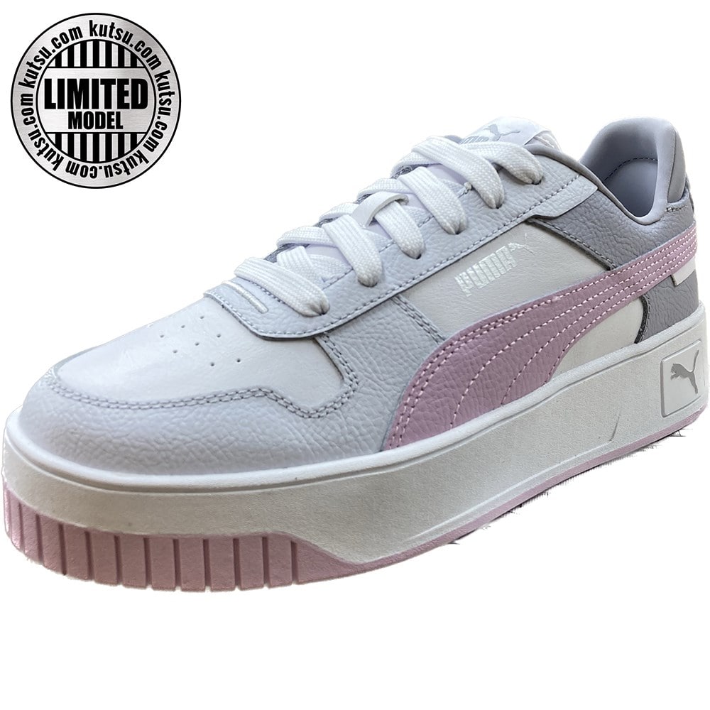 PUMA プーマ キャリーナ ストリート ホワイト×ピンク レディース | 靴