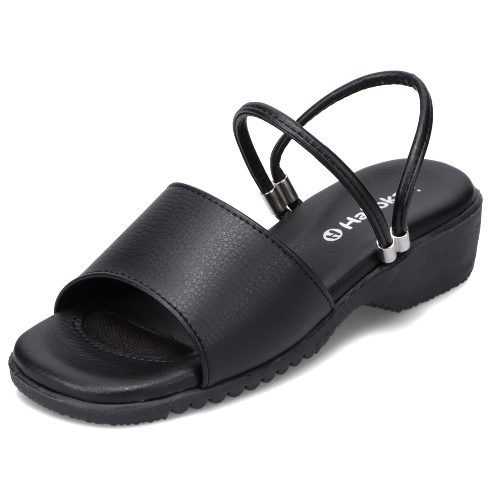 HAKOKA ハコカ 室内履きストラップサンダル レディース ブラック | 靴
