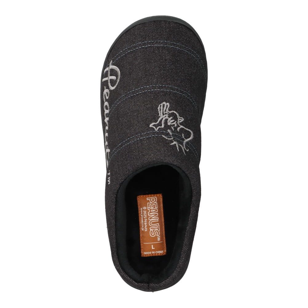 PEANUTS SNOOPY ピーナッツスヌーピー ダウンサンダル ブラック