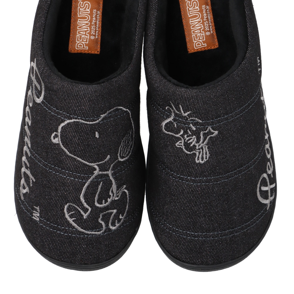PEANUTS SNOOPY ピーナッツスヌーピー ダウンサンダル ブラック