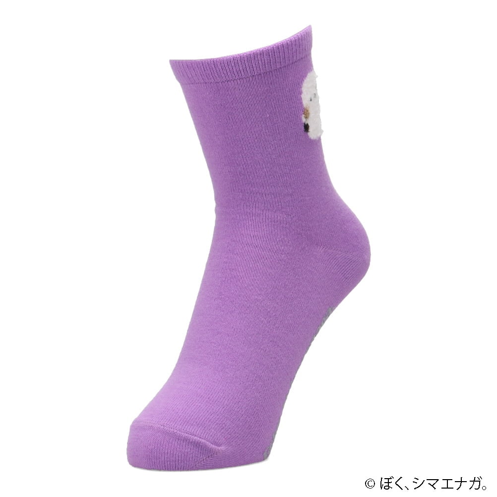 ぼく、シマエナガ。 ぼくシマエナガ。ワンポイントソックス パープル