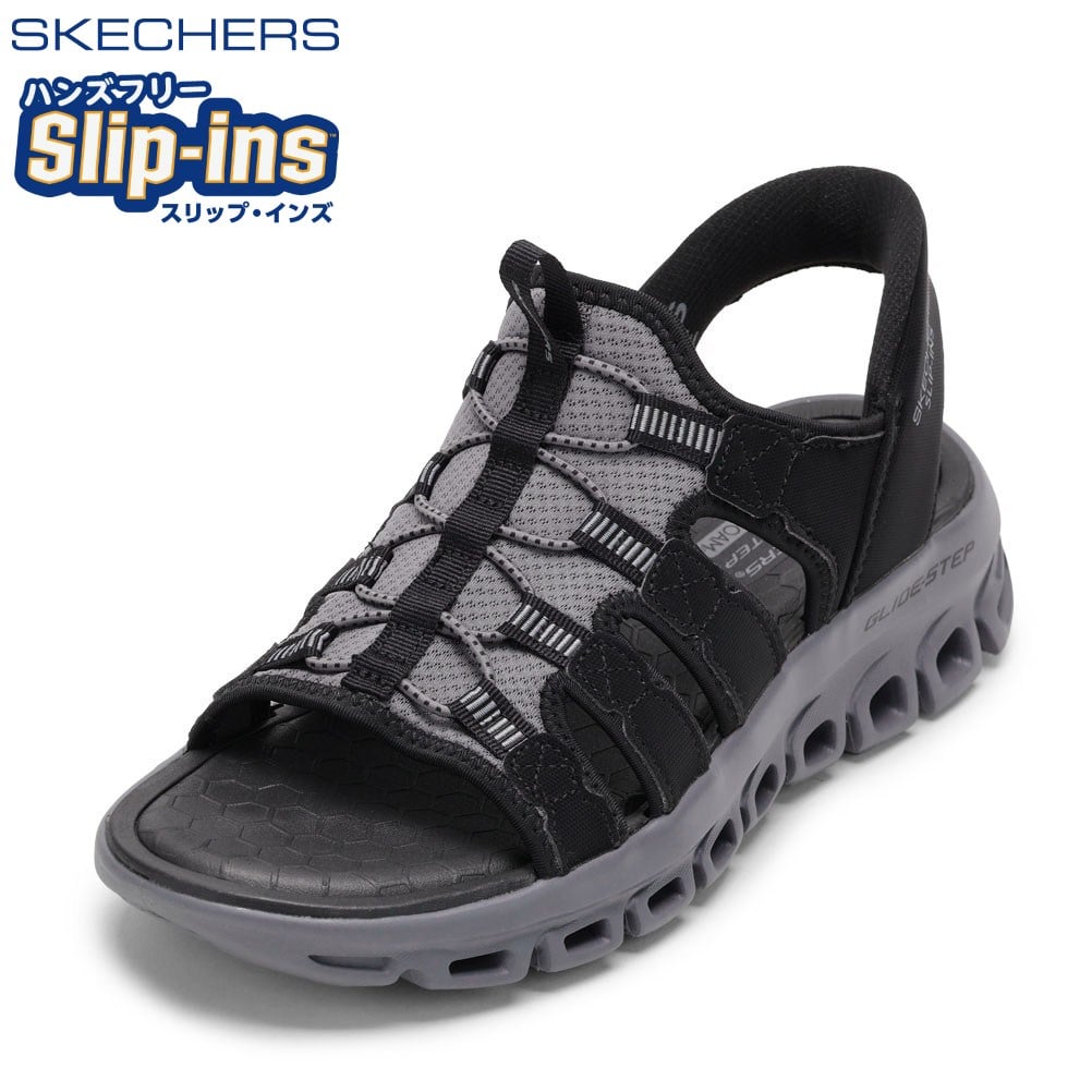 SKECHERS スケッチャーズ GLIDE STEP SANDAL ブラック メンズ | 靴