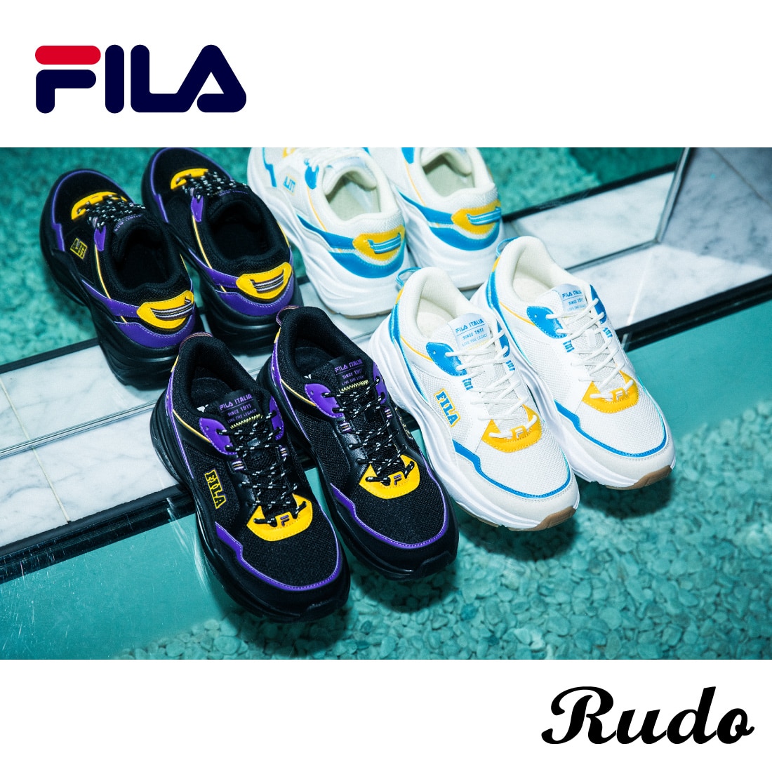 FILA フィラ Gene ブラック×パープル メンズ 靴・スニーカーの通販