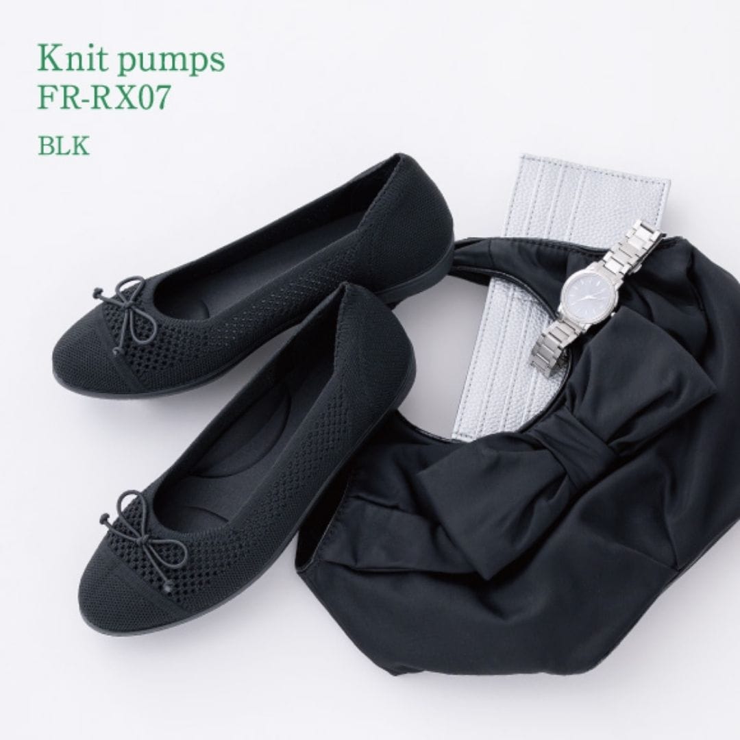 洗えるパンプス(ニット素材｜リラックスパンプス)ニットパンプス ラウンドトゥ バレエパンプス＜2.0cmヒール＞【22.5cm～24.5cm】