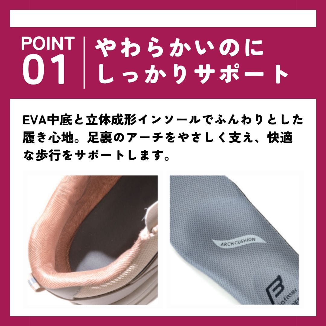 アーチサポートスニーカー 3E 内側ファスナー付【22.5cm～24.5cm】