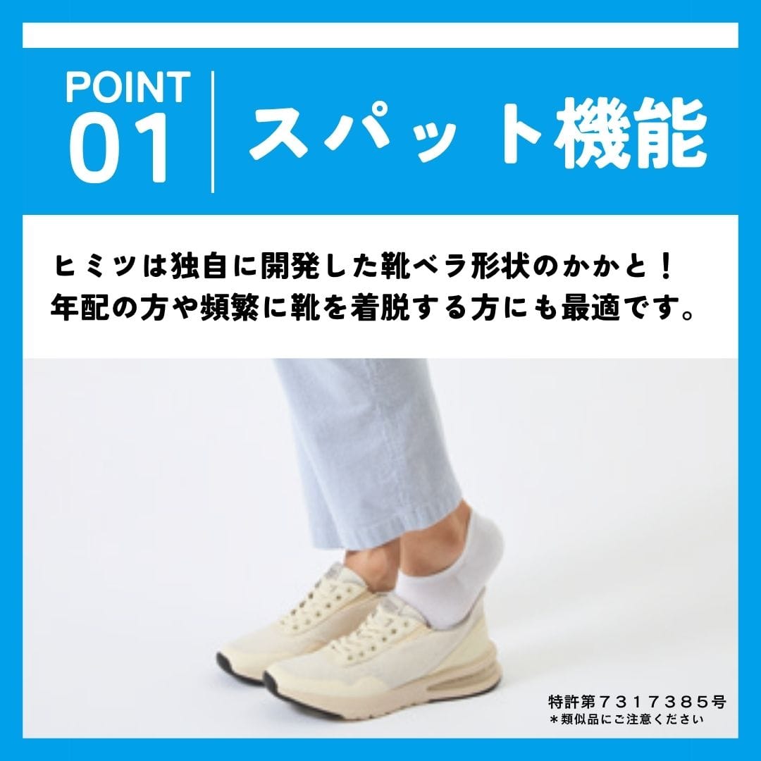 スパットシューズ（エアソールタイプ）接触冷感 メッシュ素材 手を使わずに履ける【24.5cm～29.0cm】