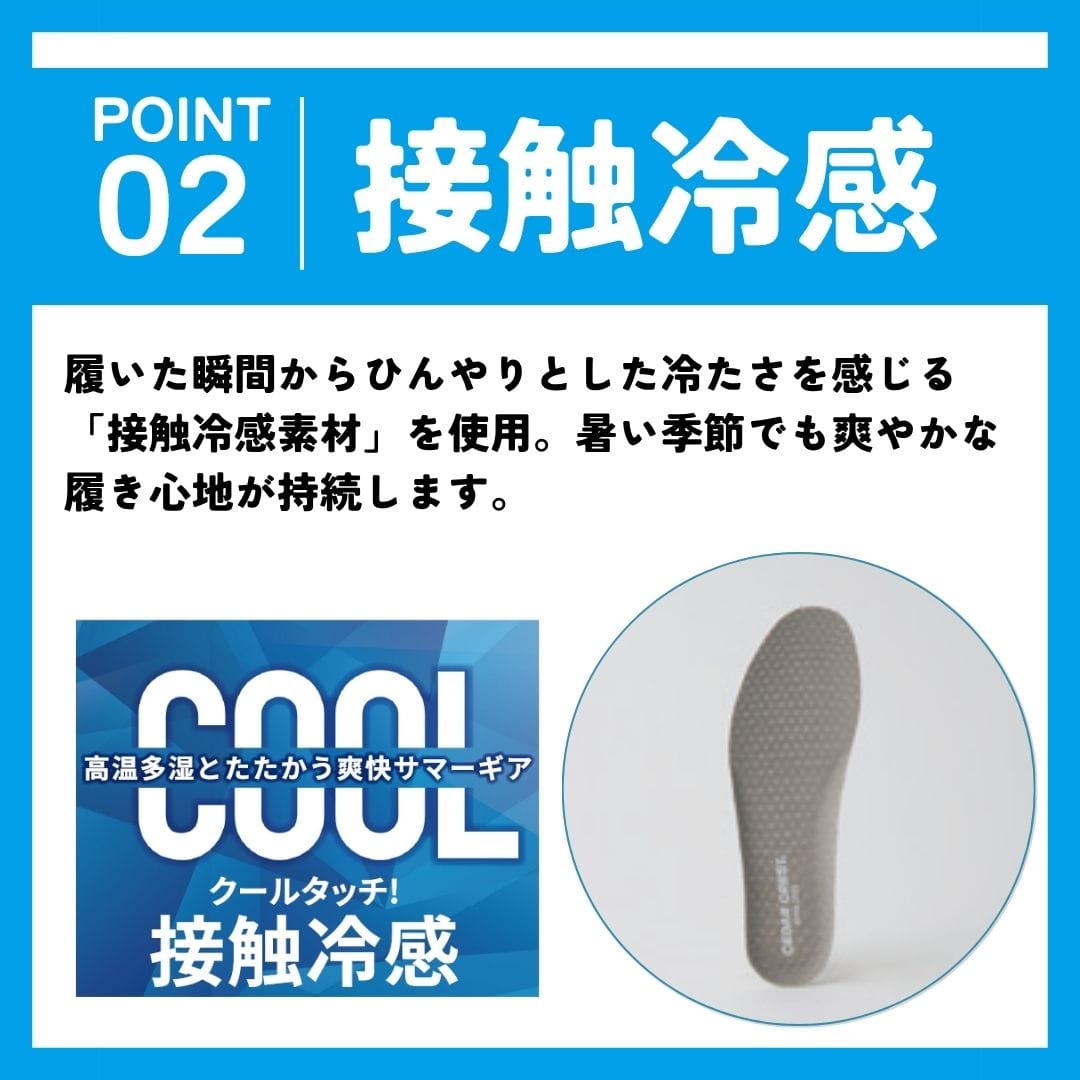 スパットシューズ（エアソールタイプ）接触冷感 メッシュ素材 手を使わずに履ける【24.5cm～29.0cm】