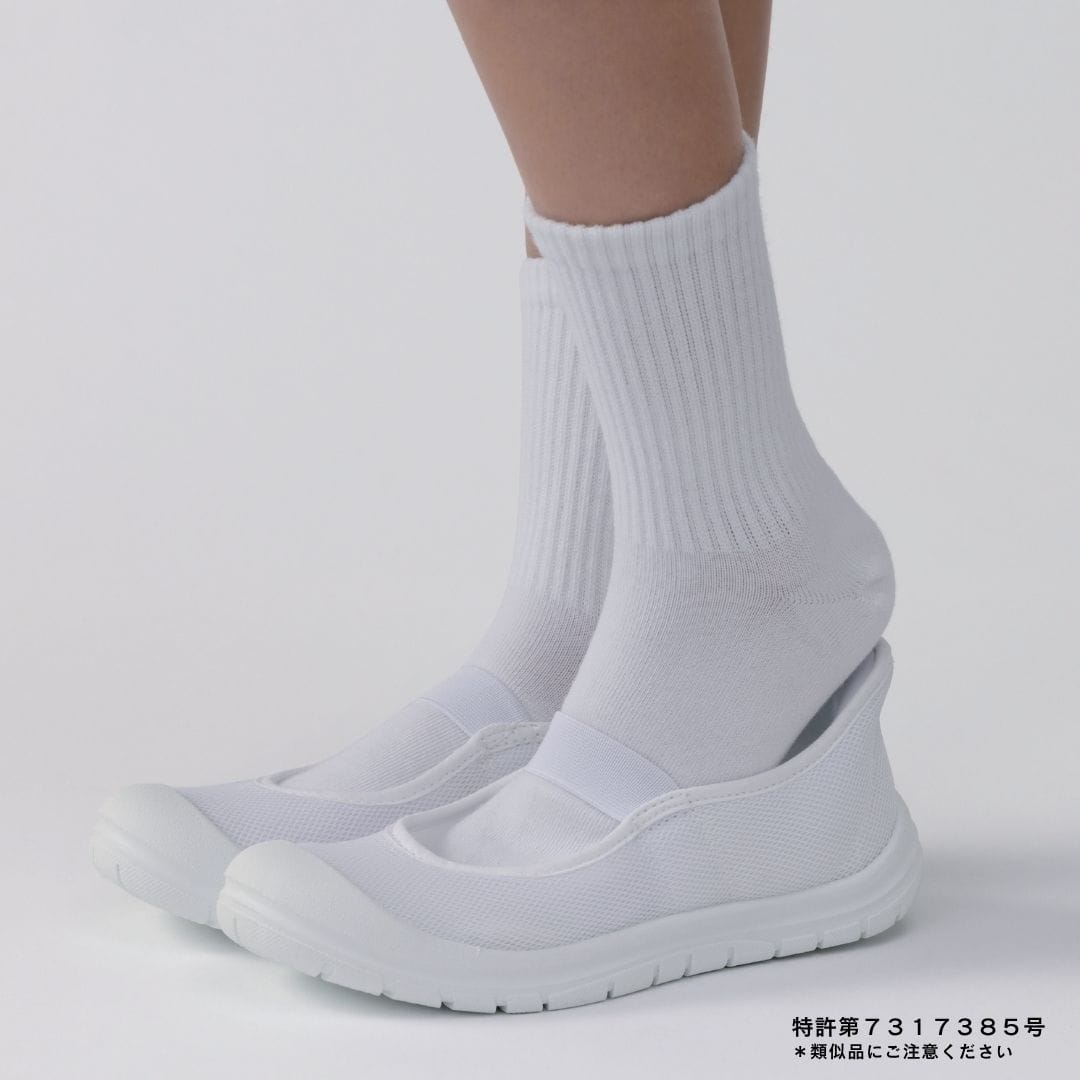 スパットシューズ＜上履き＞（バンドタイプ）メッシュ素材 幅広 3E 手を使わずに履ける【18.0cm～26.0cm】