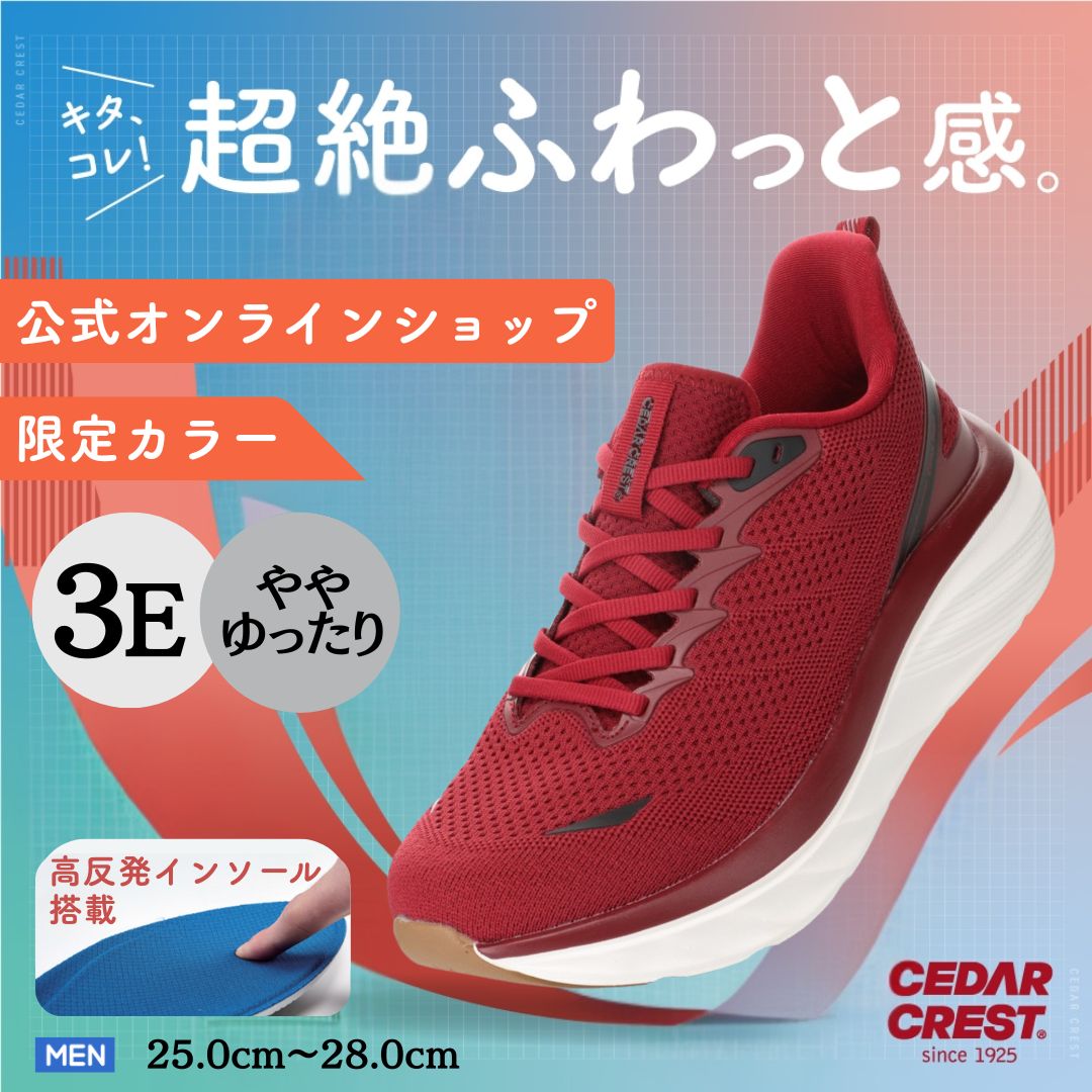 【EC限定カラー】アツゾコ 高反発クッションソールスニーカー 幅広 3E【25.0cm～29.0cm】