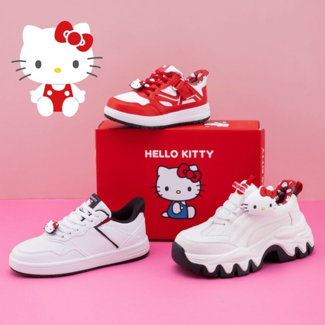 【HELLO KITTY｜ハローキティ】スパットシューズ × サンリオキャラクターズ（厚底タイプ）手を使わずに履ける【22.5cm～25.0cm】