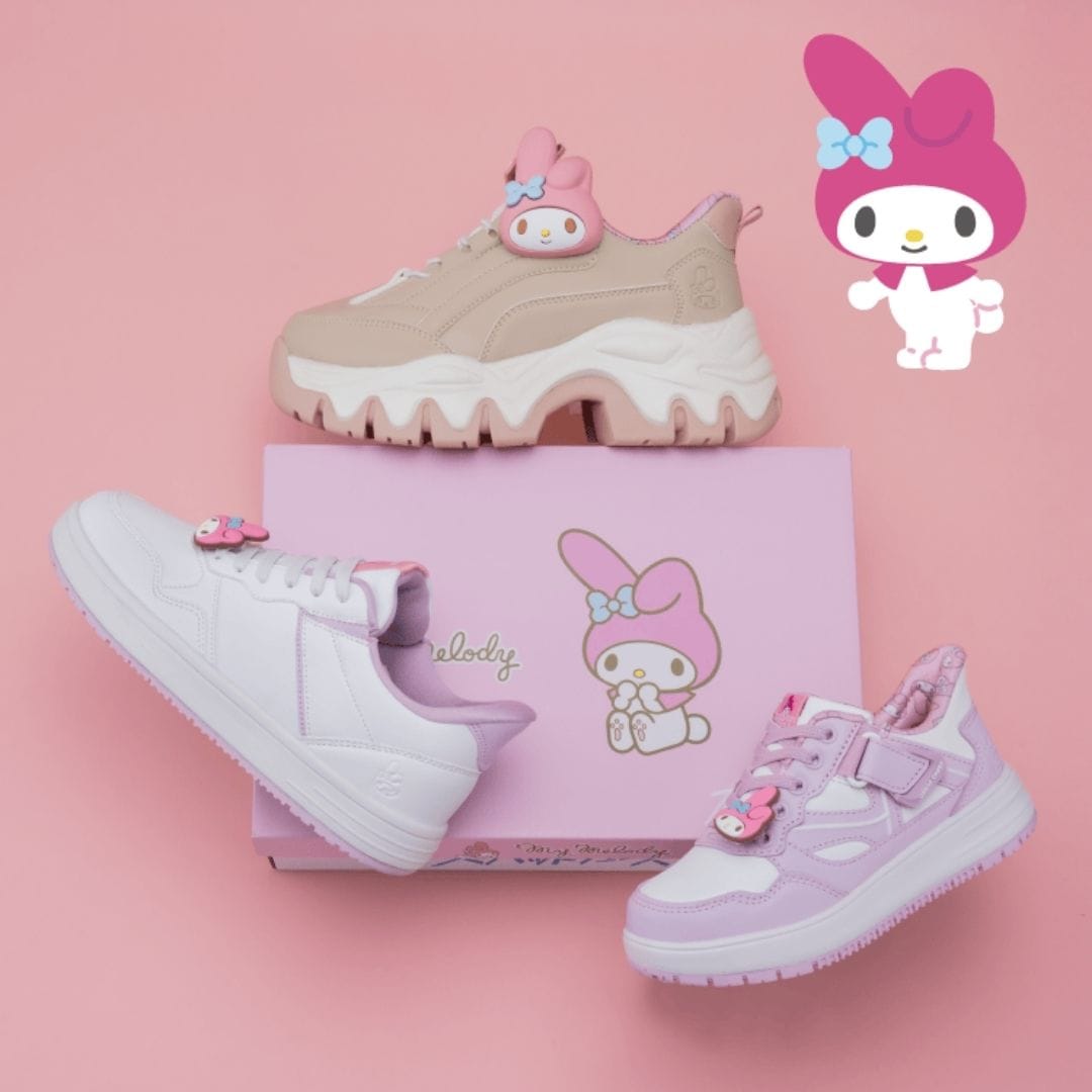 【MY MELODY｜マイメロディー】スパットシューズ × サンリオキャラクターズ（厚底タイプ）手を使わずに履ける【22.5cm～25.0cm】